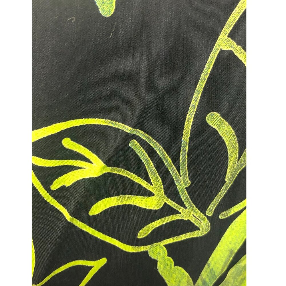 Square Neck dress with green illustrative floral leaves - Picture 7 of 13